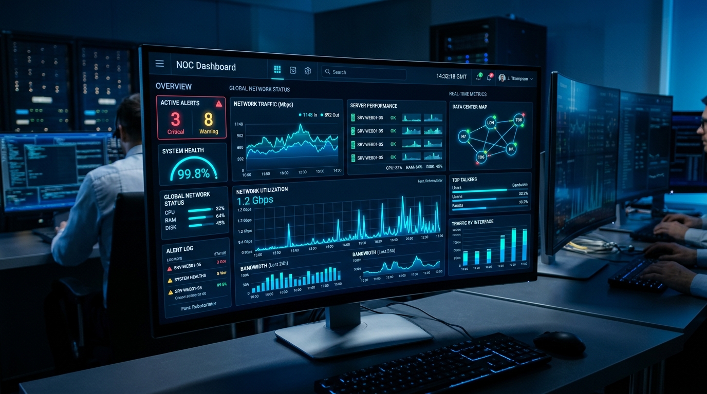 Painel de Monitoramento NOC Zabbix